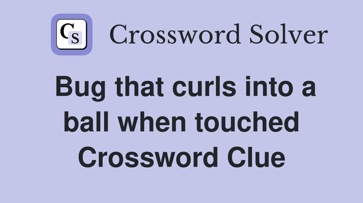 Bug that curls into a ball when touched Crossword Clue Answers